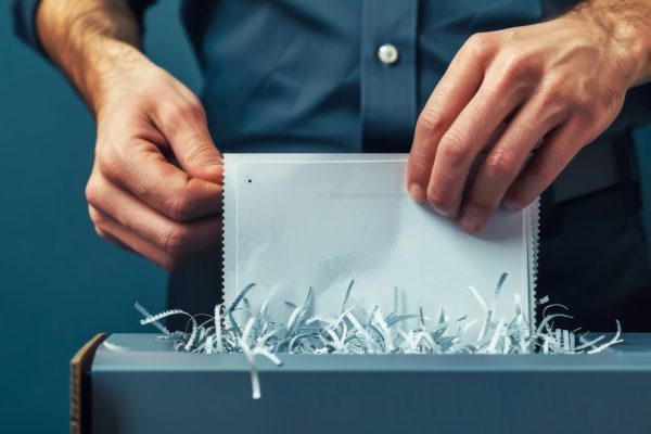 Confidential document shredded Confidential document shredded